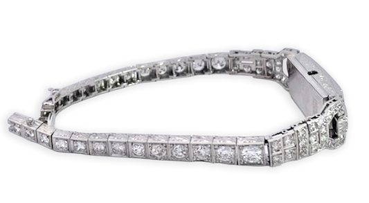 Art Deco Platinum 14K White Gold Diamond Bracelet