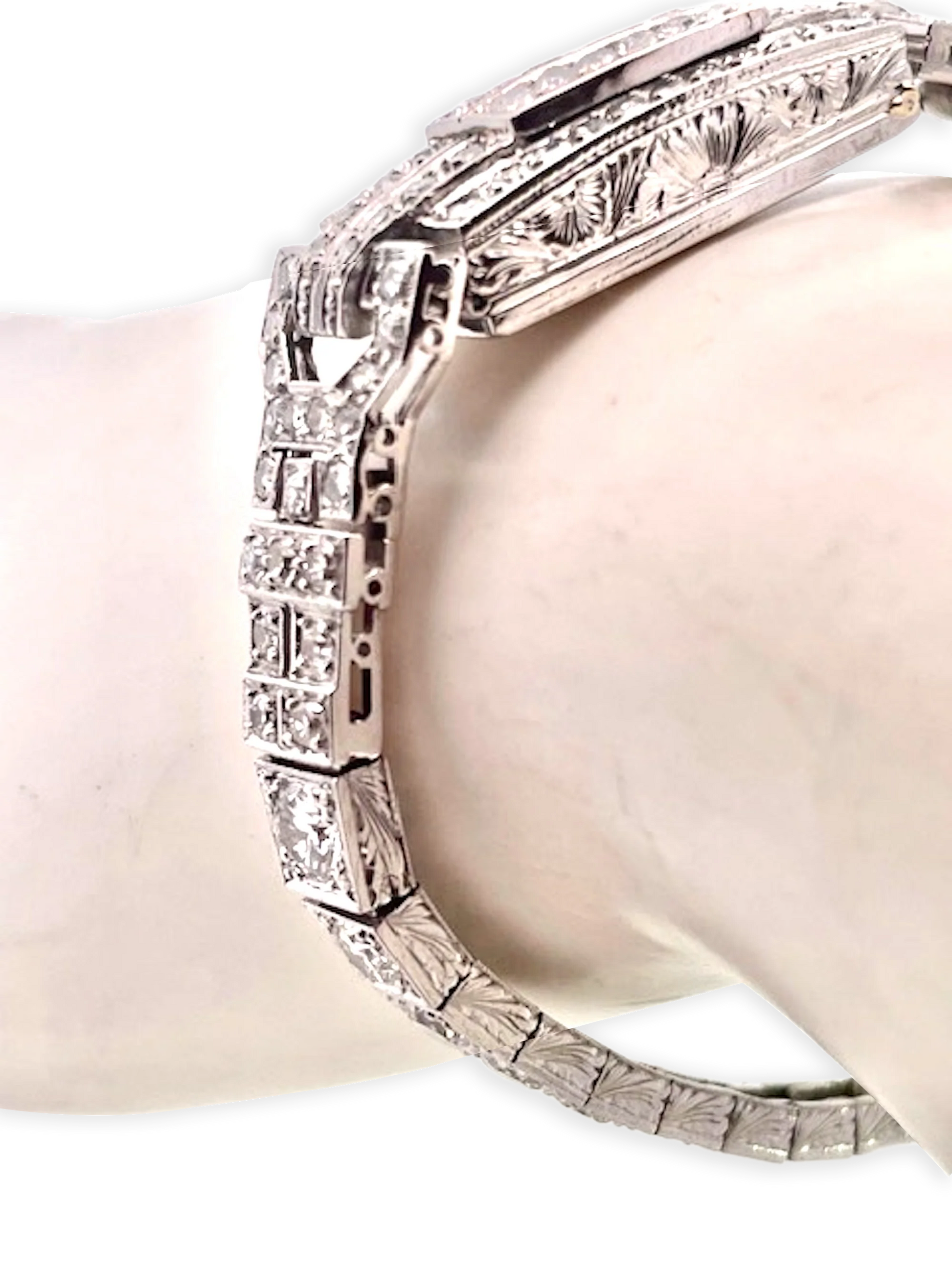 Art Deco Platinum 14K White Gold Diamond Bracelet