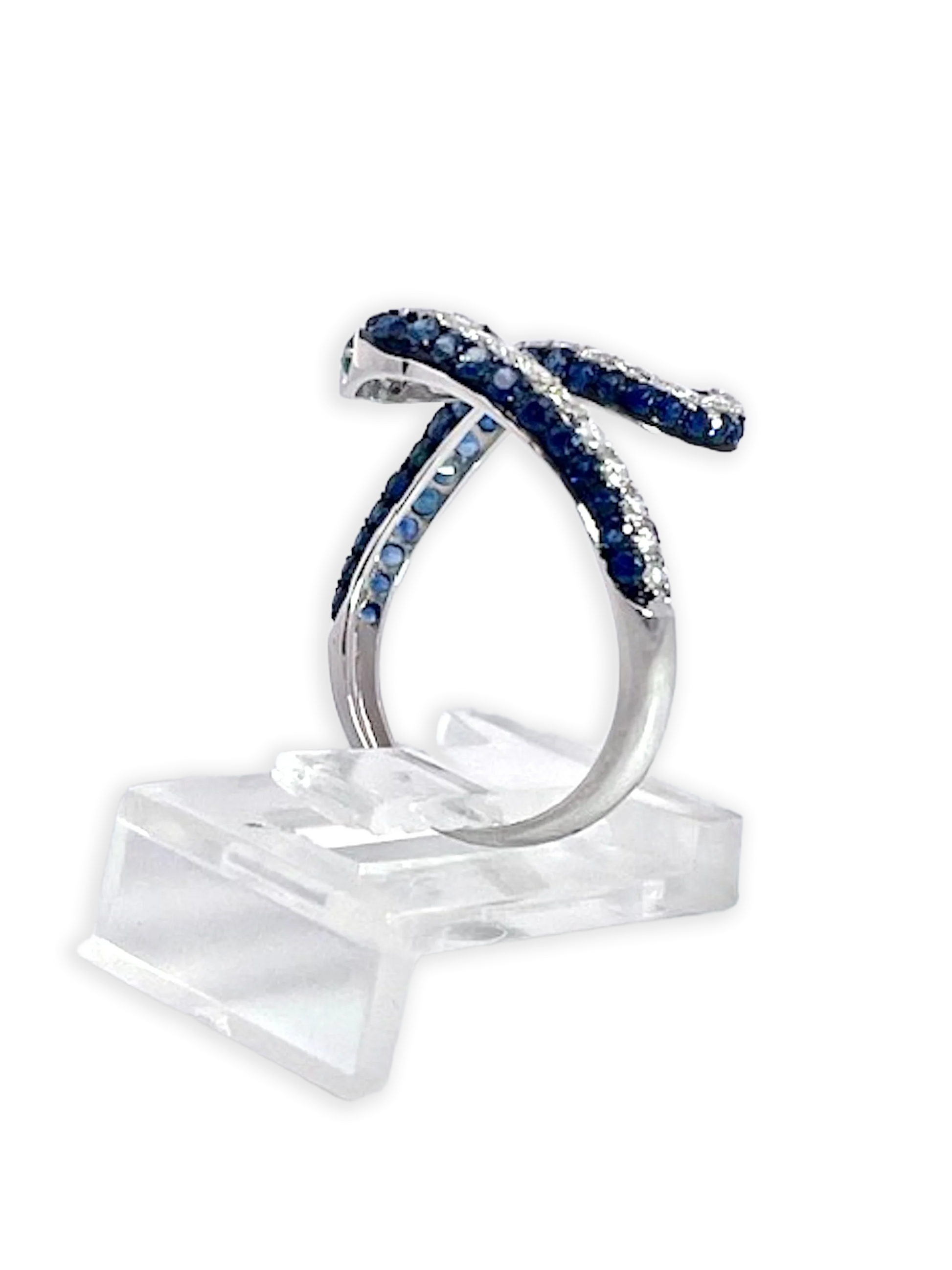 Sapphire Diamond Snake Ring 18K