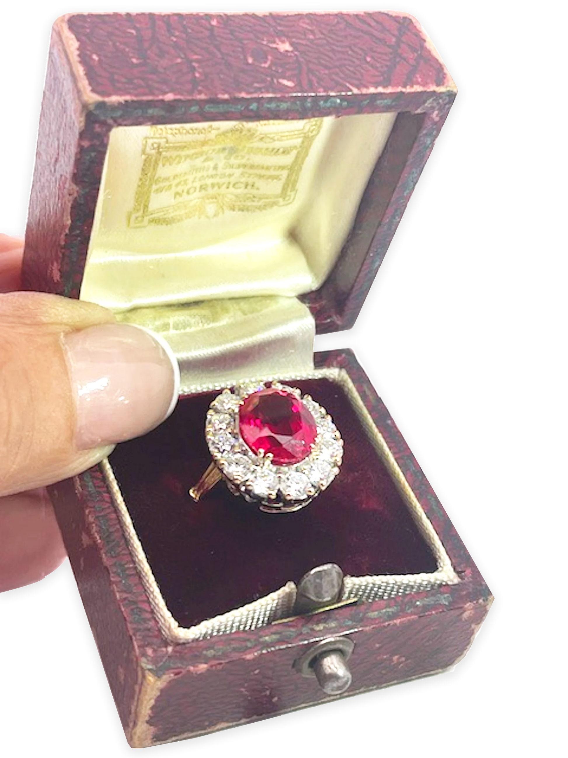 18K Yellow Gold Ruby and Diamond Ring