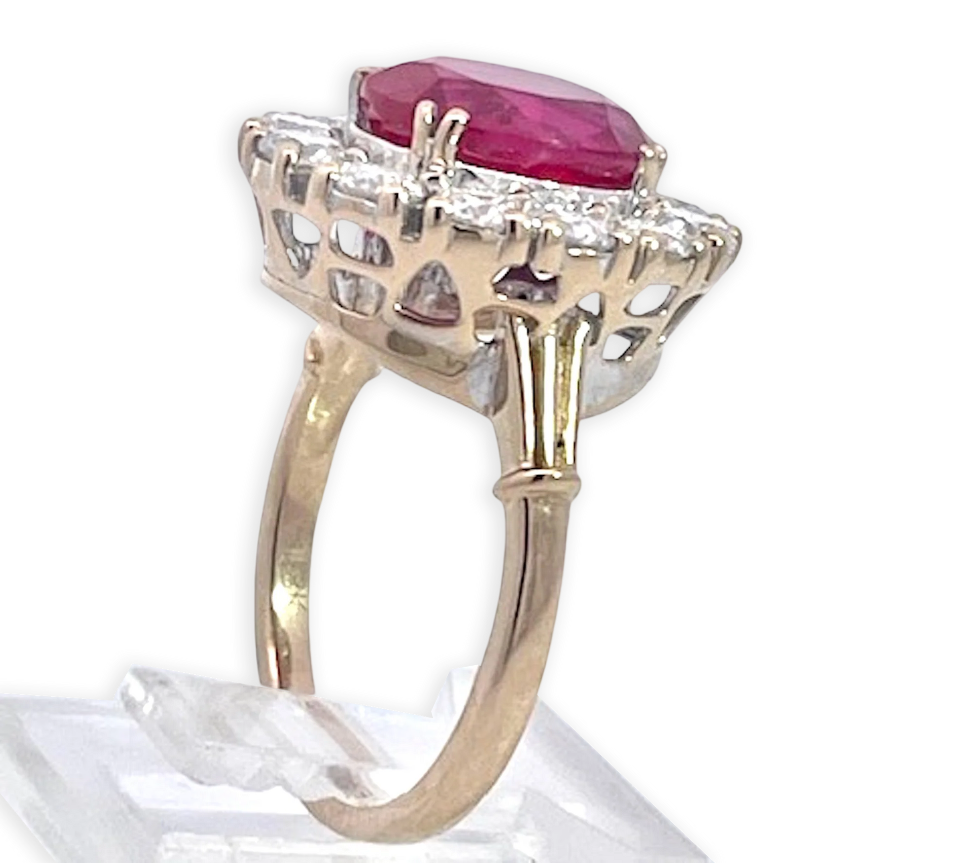 18K Yellow Gold Ruby and Diamond Ring