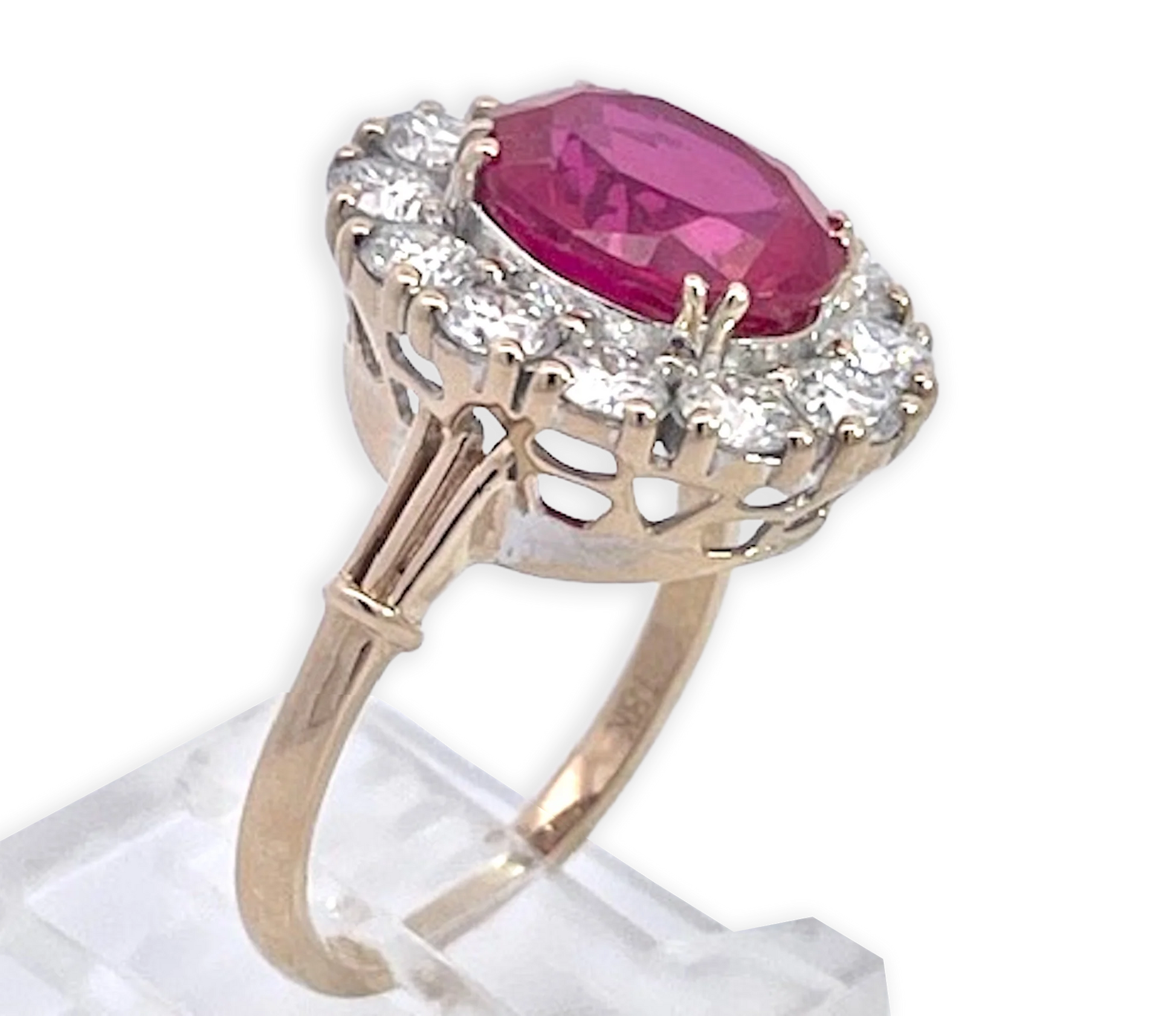 18K Yellow Gold Ruby and Diamond Ring