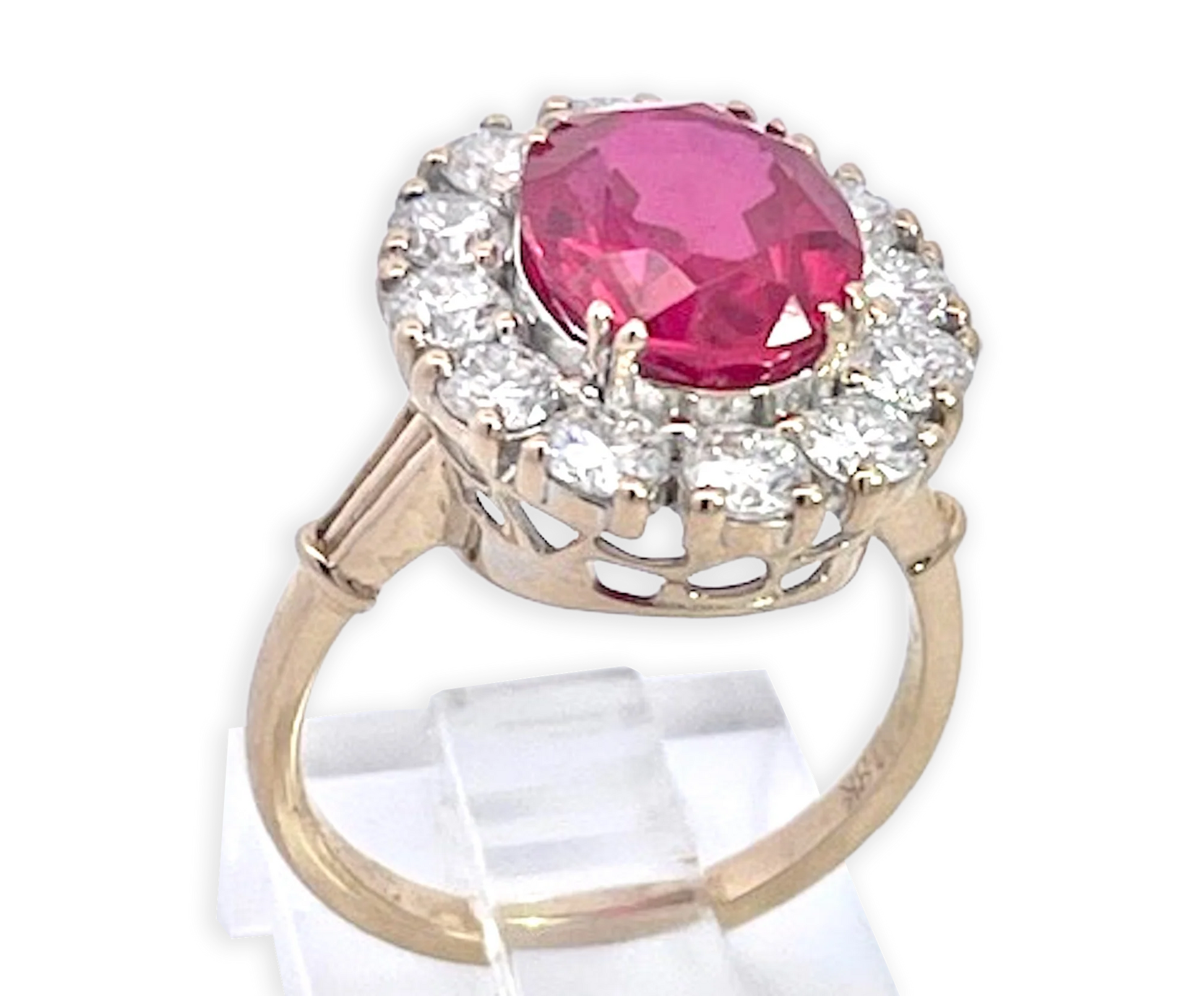 18K Yellow Gold Ruby and Diamond Ring