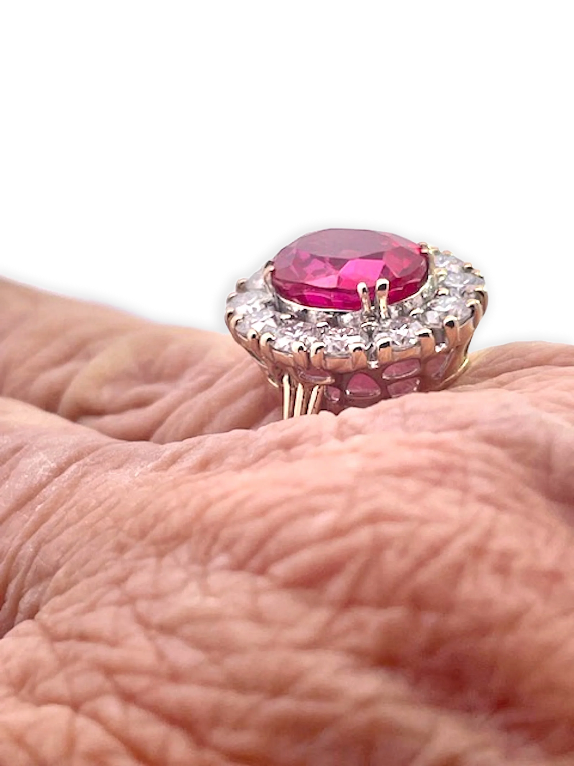 18K Yellow Gold Ruby and Diamond Ring