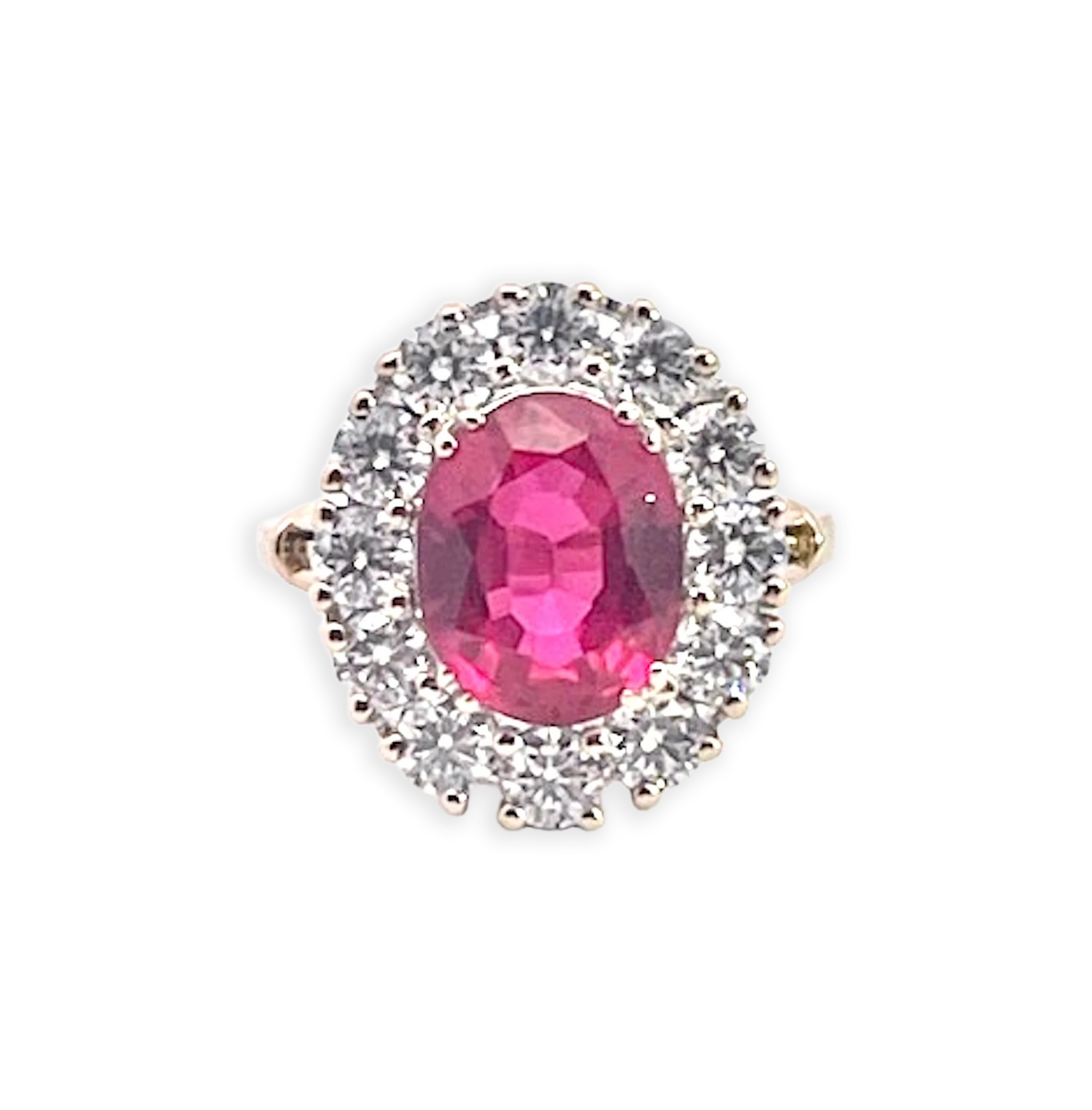 18K Yellow Gold Ruby and Diamond Ring