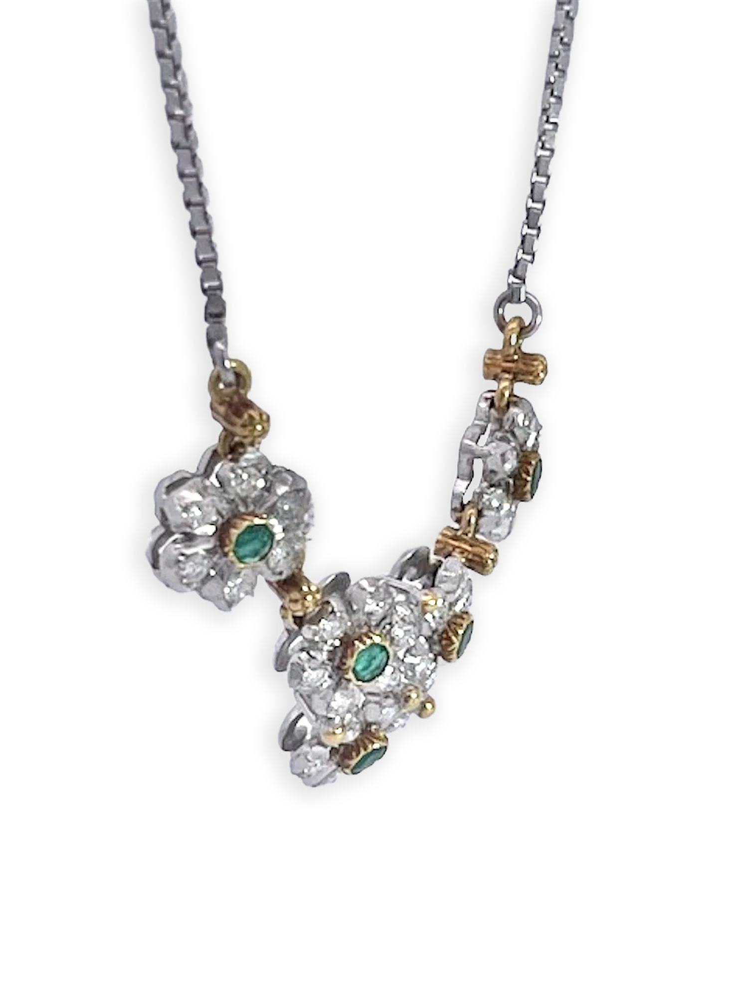 Buccellati Garland Necklace Emeralds Diamonds 18K