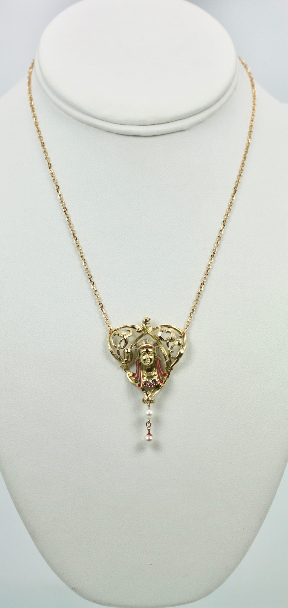 Egyptian Revival Enamel Necklace