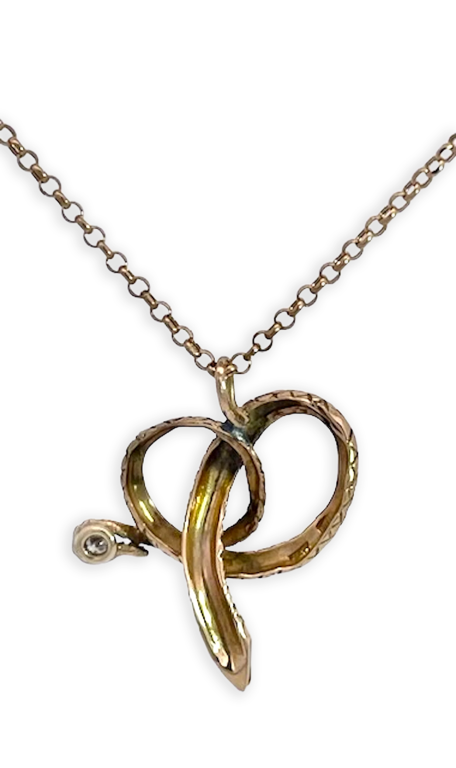 Snake Pendant on 18K Gold Chain