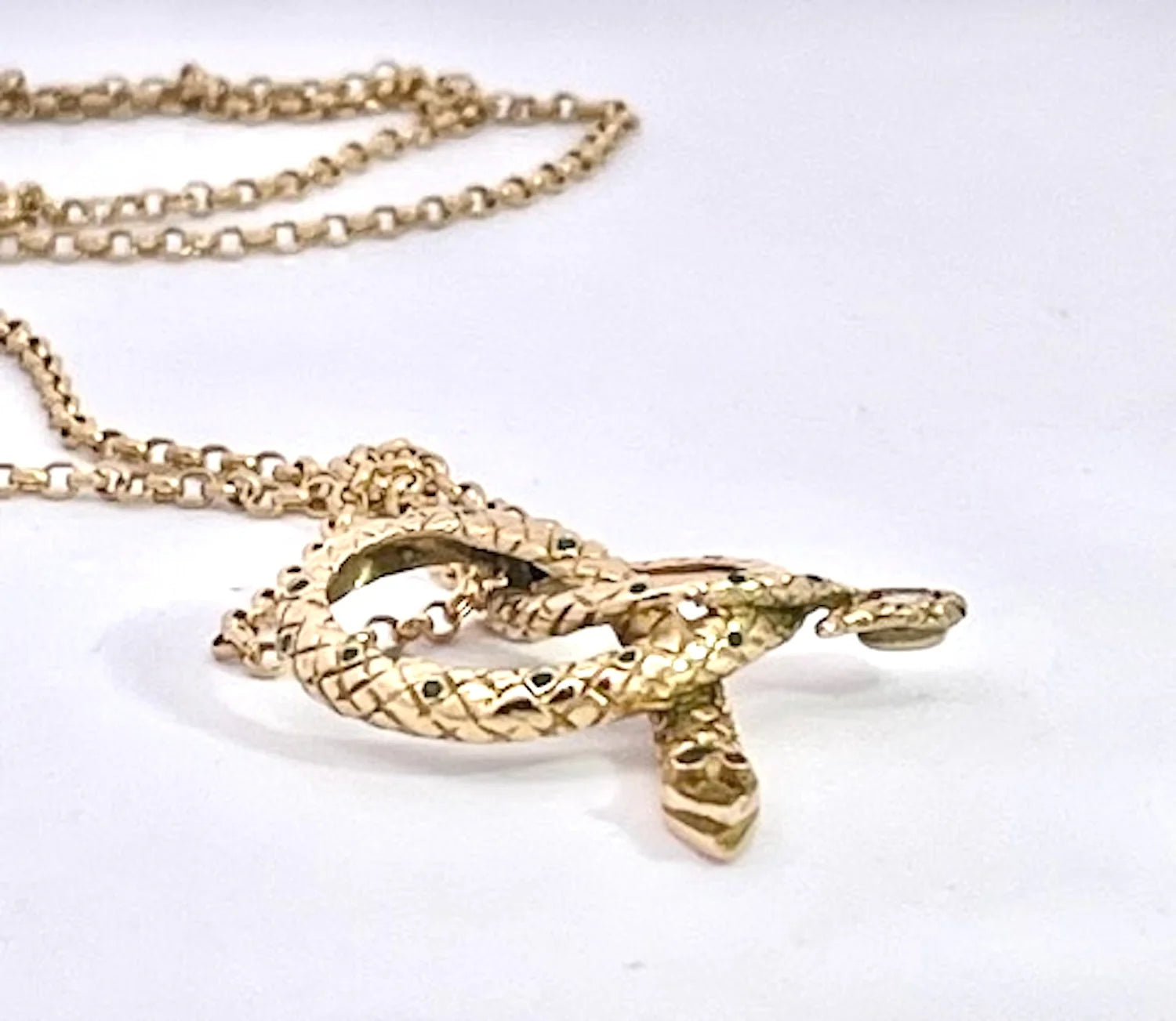 Snake Pendant on 18K Gold Chain