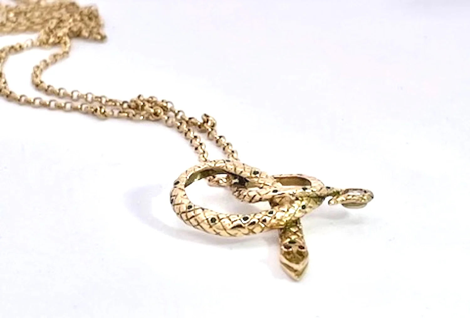 Snake Pendant on 18K Gold Chain
