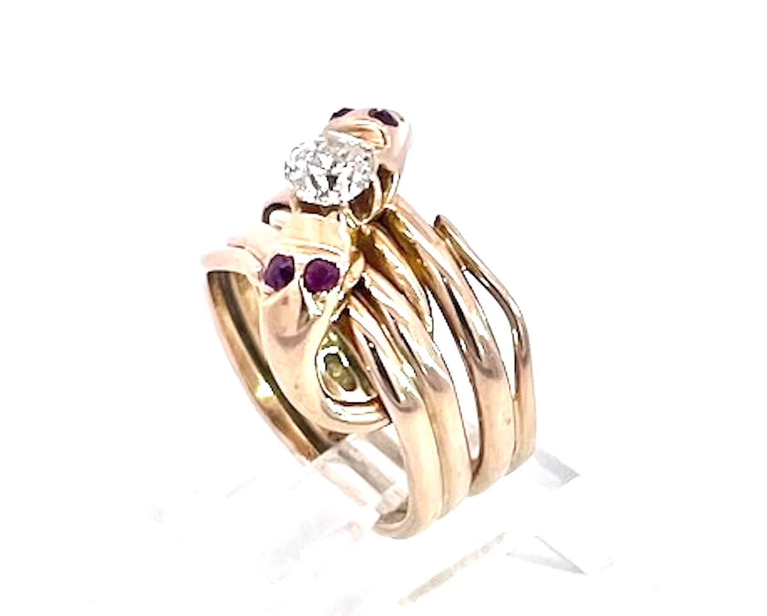 Double Snake Ring Lovers Knot