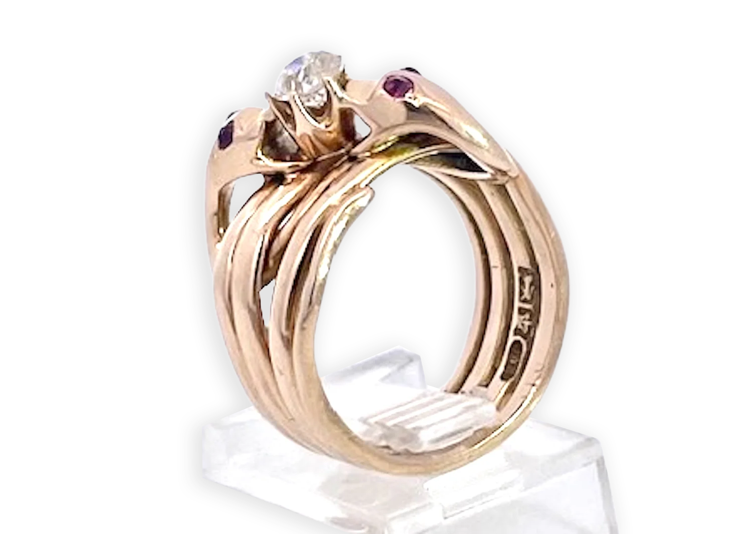 Double Snake Ring Lovers Knot