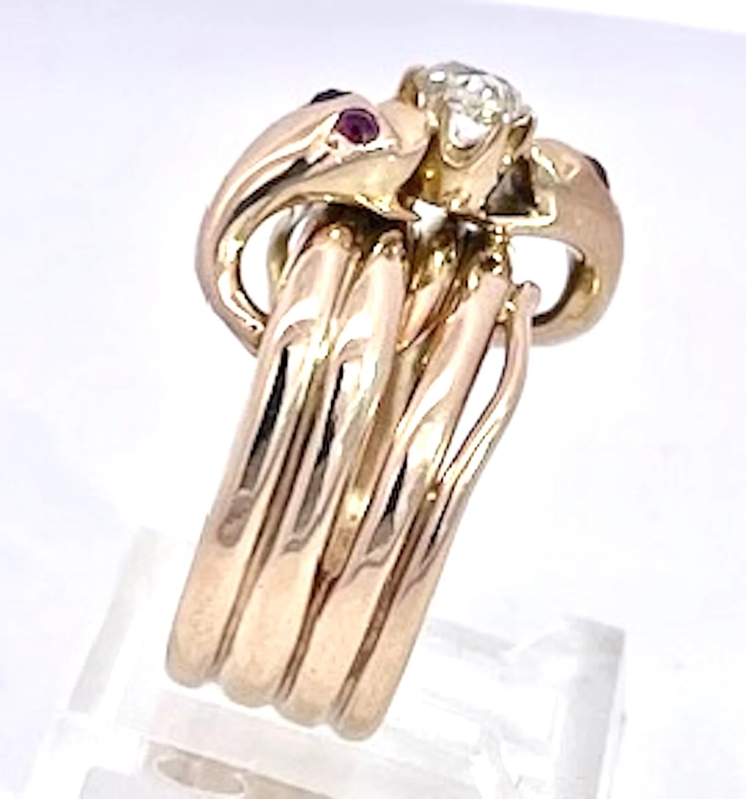 Double Snake Ring Lovers Knot