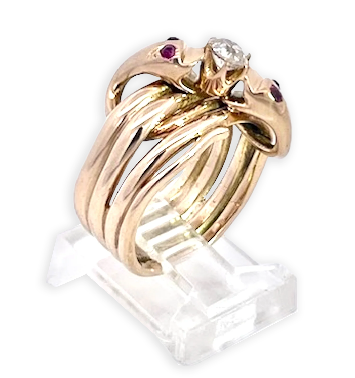 Double Snake Ring Lovers Knot