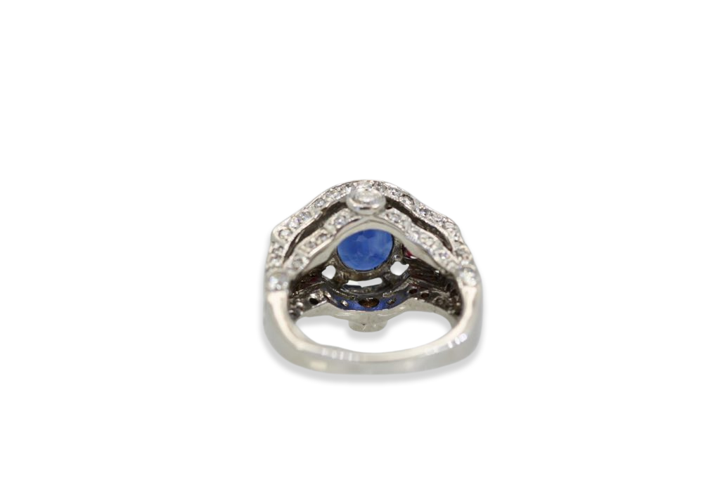 Sapphire Ruby Diamond Ring