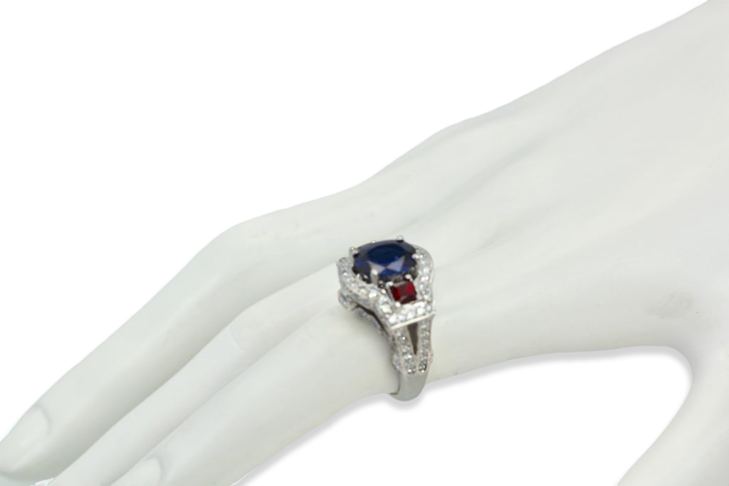 Sapphire Ruby Diamond Ring