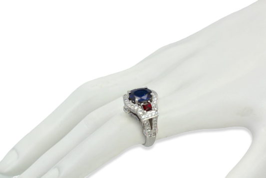 Sapphire Ruby Diamond Ring