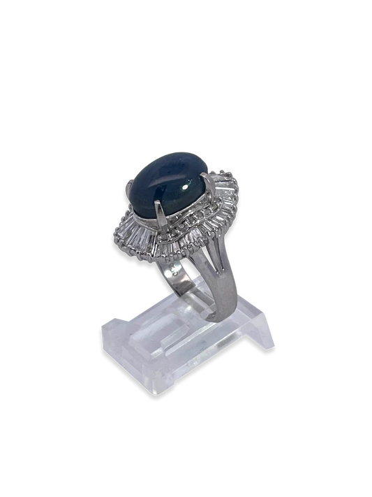 Burma Star Sapphire with Diamond Surround 11 carats no heat