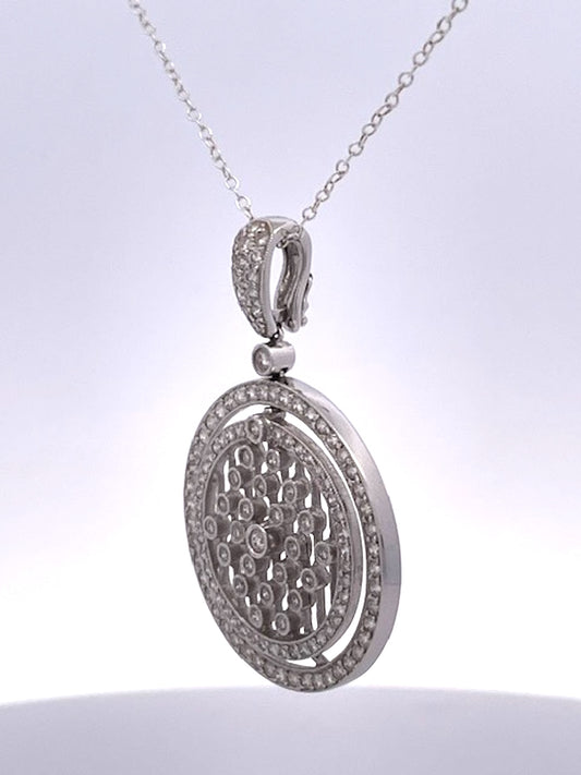 Diamond Circle Pendant Necklace 18K