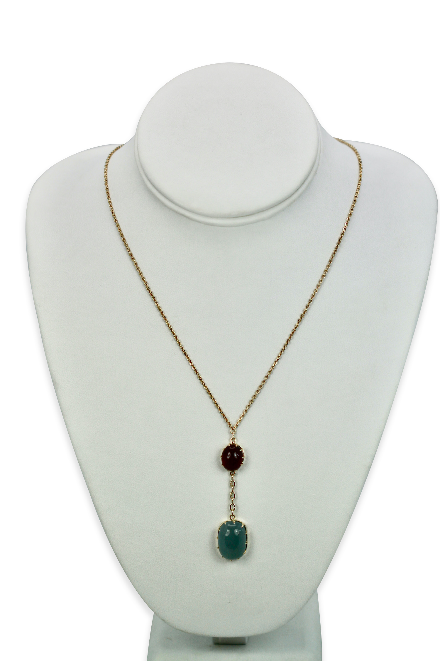 Aquamarine Ruby Drop Necklace 