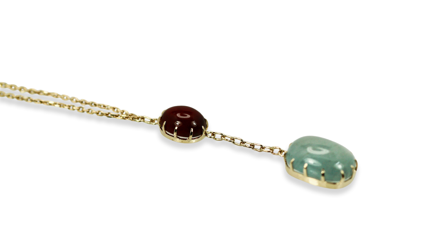 Aquamarine Ruby 14K Pendant