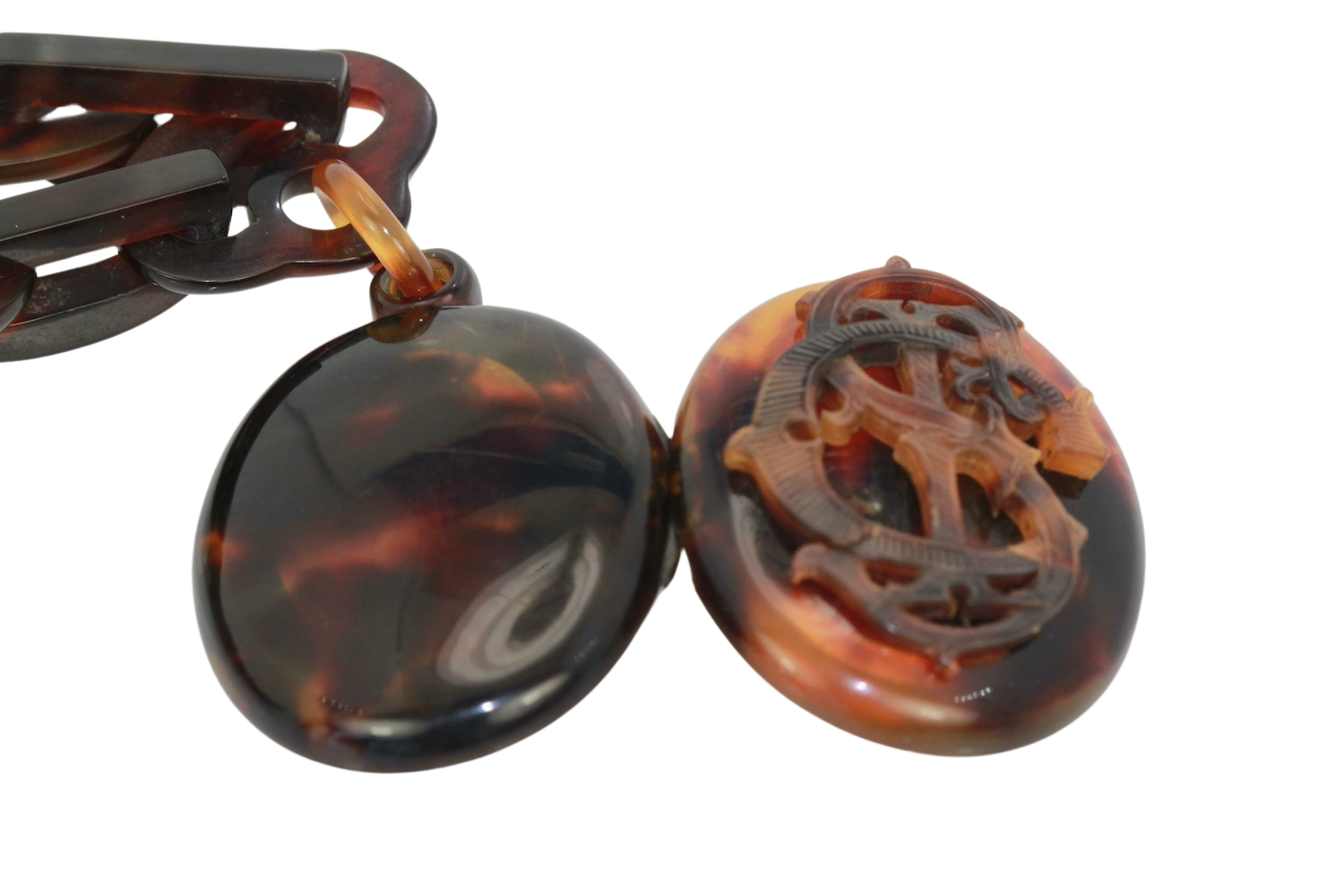 Tortoise shell locket, 1890s