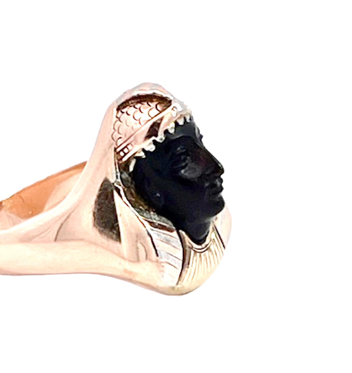 Egyptian Revival Black Onyx Pharaoh Ring