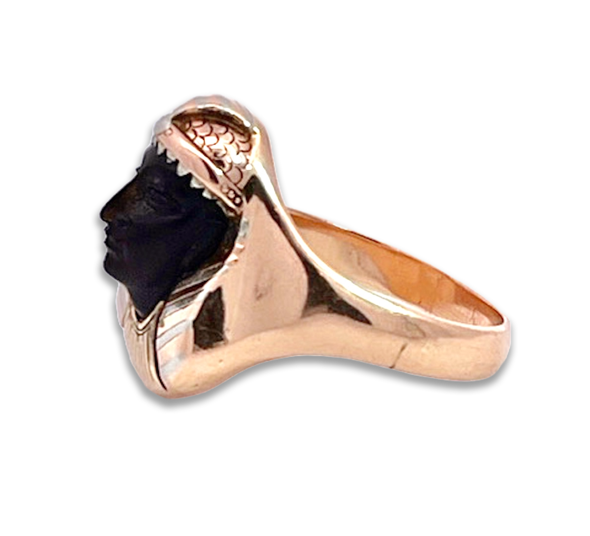 Egyptian Revival Black Onyx Pharaoh Ring