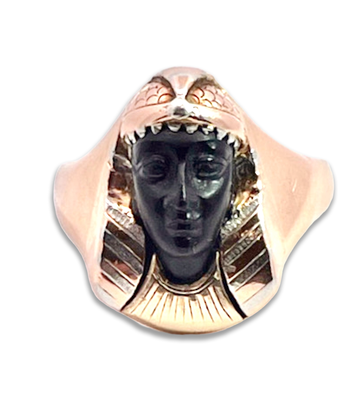 Egyptian Revival Black Onyx Pharaoh Ring