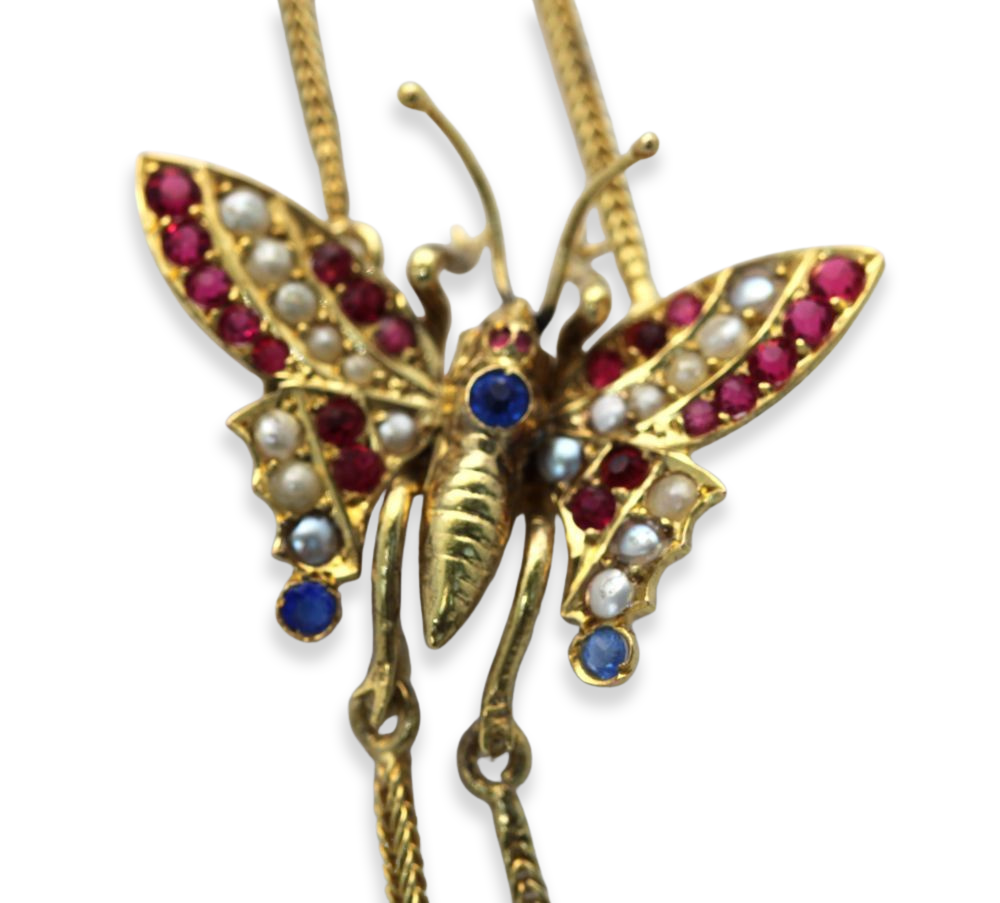 Victorian Butterfly Mitten/Muff Extra Long Chain