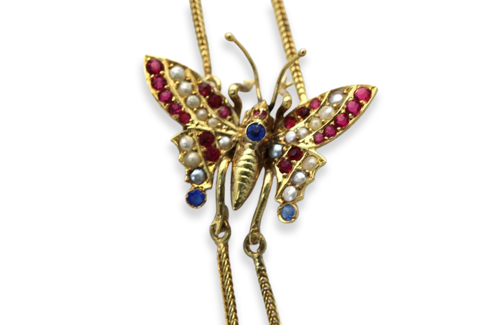 Victorian Butterfly Mitten/Muff Extra Long Chain