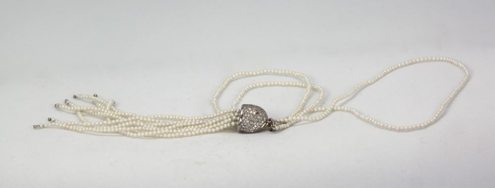 Natural Baby Seed Pearl Necklace With Pearl Tassel