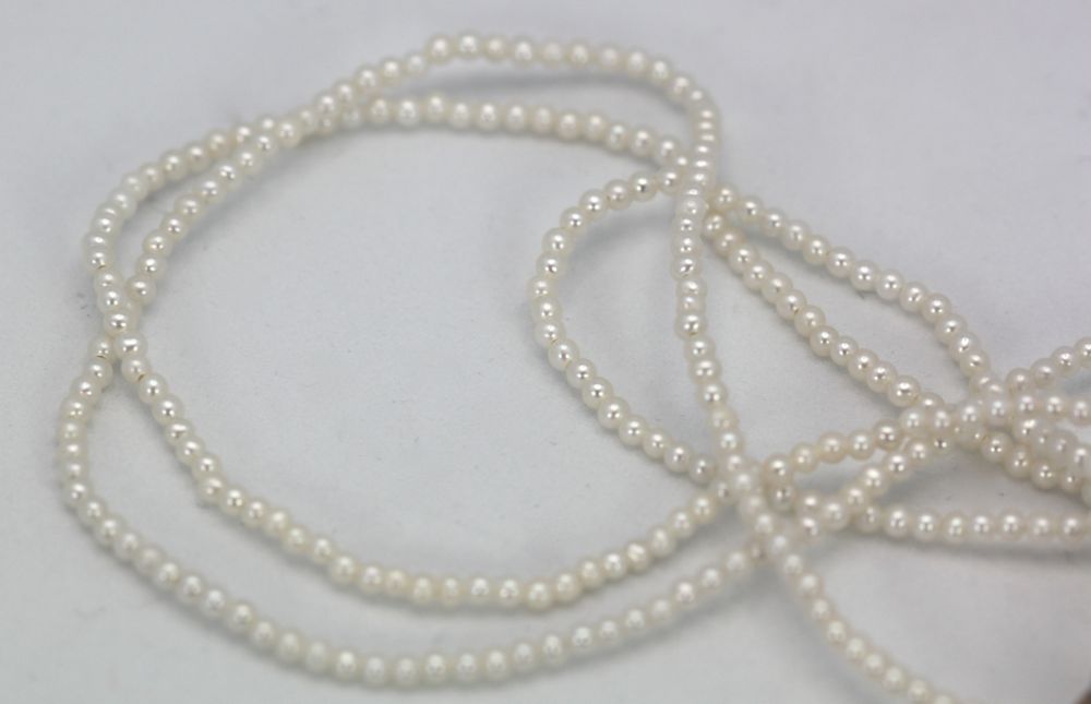 Natural Baby Seed Pearl Necklace With Pearl Tassel