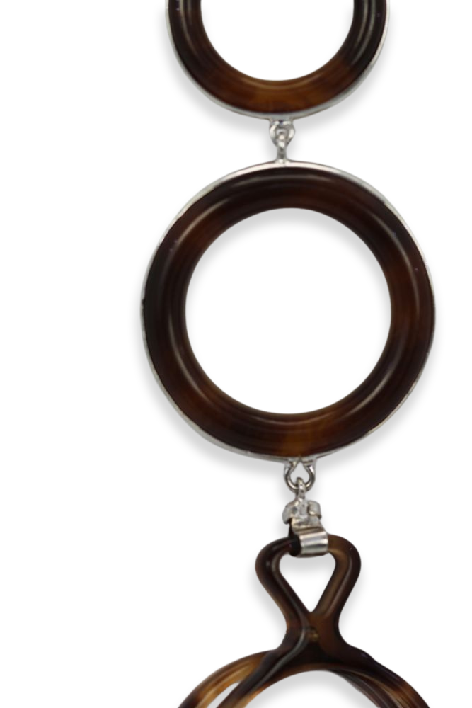 Vintage Horn Lorgnette With Sterling Silver