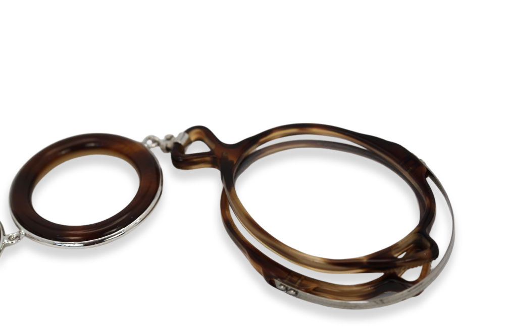 Vintage Horn Lorgnette With Sterling Silver