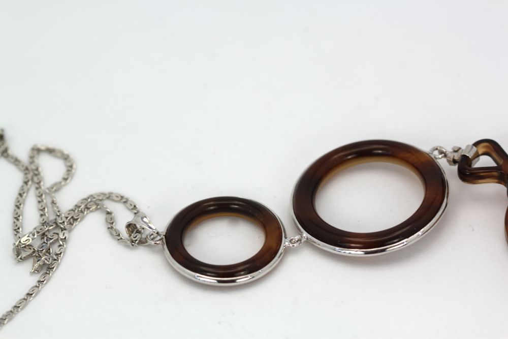 Vintage Horn Lorgnette With Sterling Silver