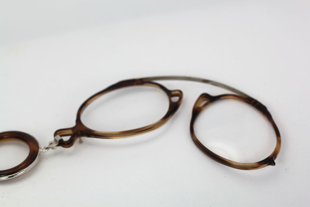 Vintage Horn Lorgnette With Sterling Silver