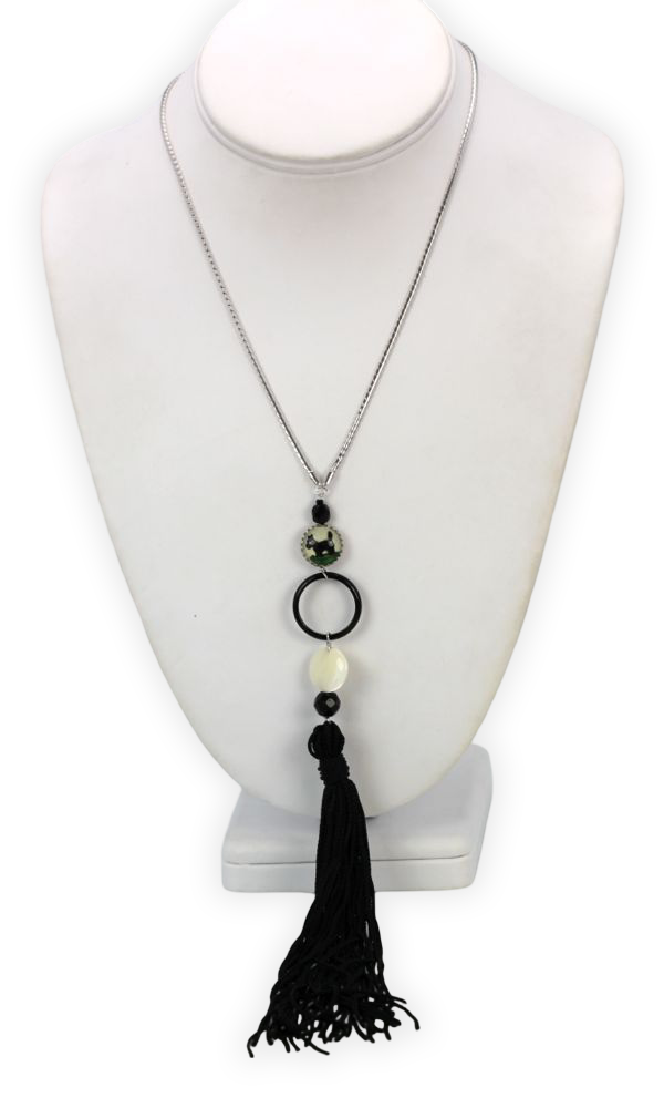 Intaglio Underglass Scottie Dog Mother Of Pearl & Onyx Earrings