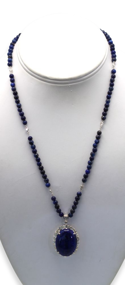 Diamond lapis pendant