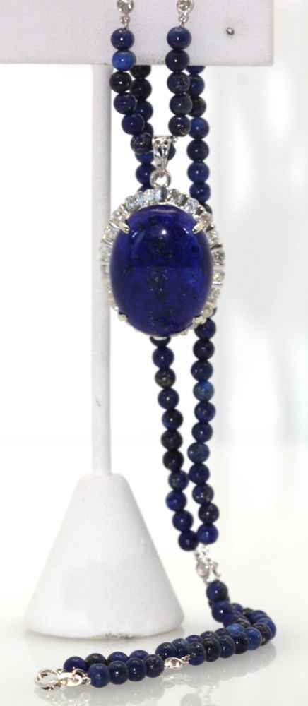 Gold chain lapis pendant