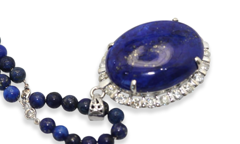 Lapis pendant on gold