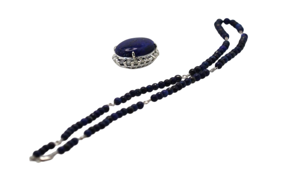 Gold chain lapis pendant