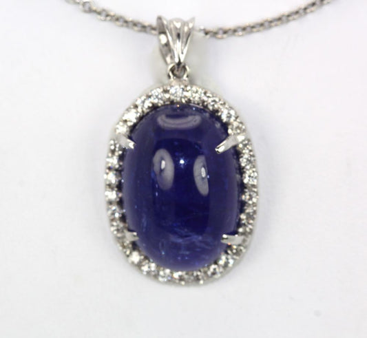 Tanzanite 20 Ct Cabochon High Dome Ladies Pendant