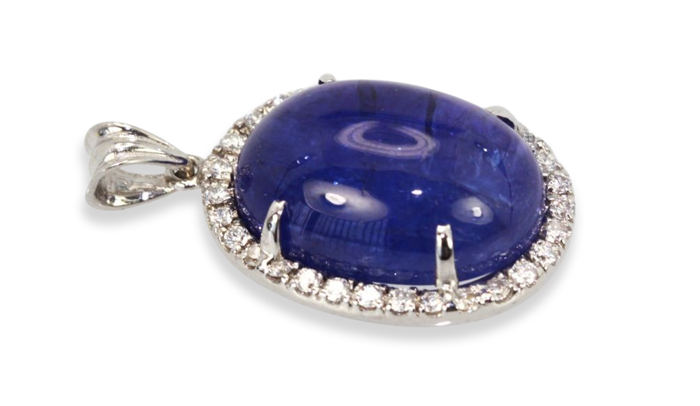 Tanzanite 20 Ct Cabochon High Dome Ladies Pendant