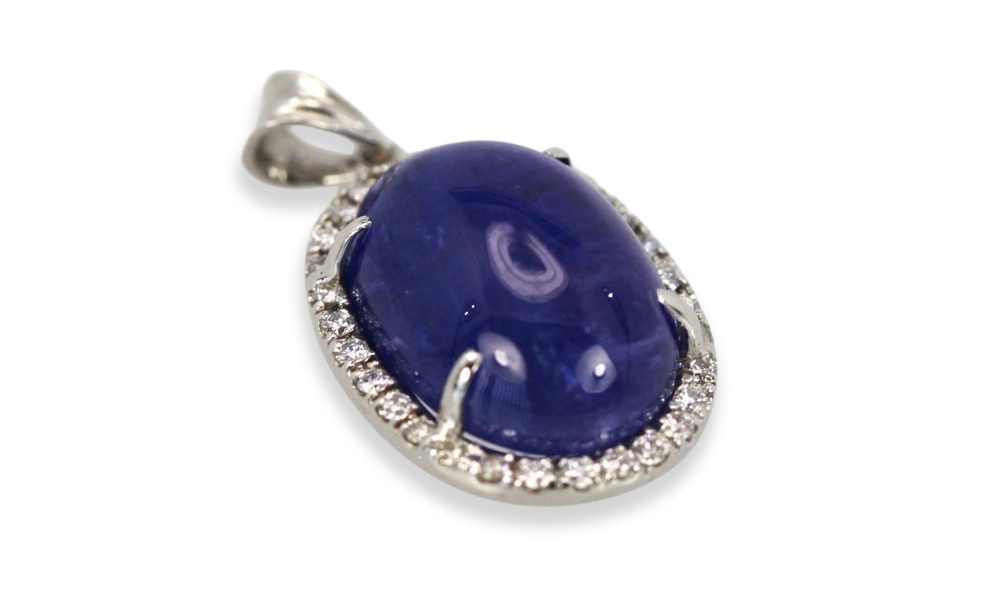 Tanzanite 20 Ct Cabochon High Dome Ladies Pendant
