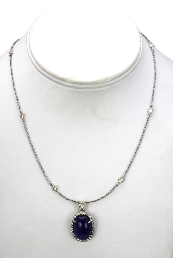 Tanzanite 20 Ct Cabochon High Dome Ladies Pendant