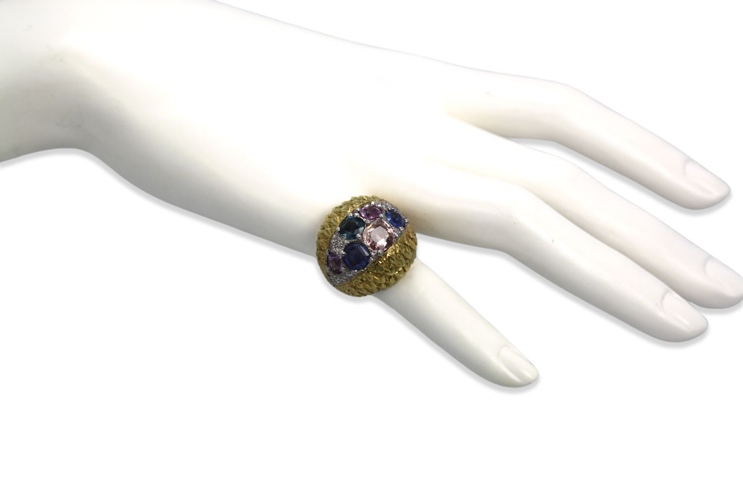 David Webb Fancy Sapphire Bombe Ring