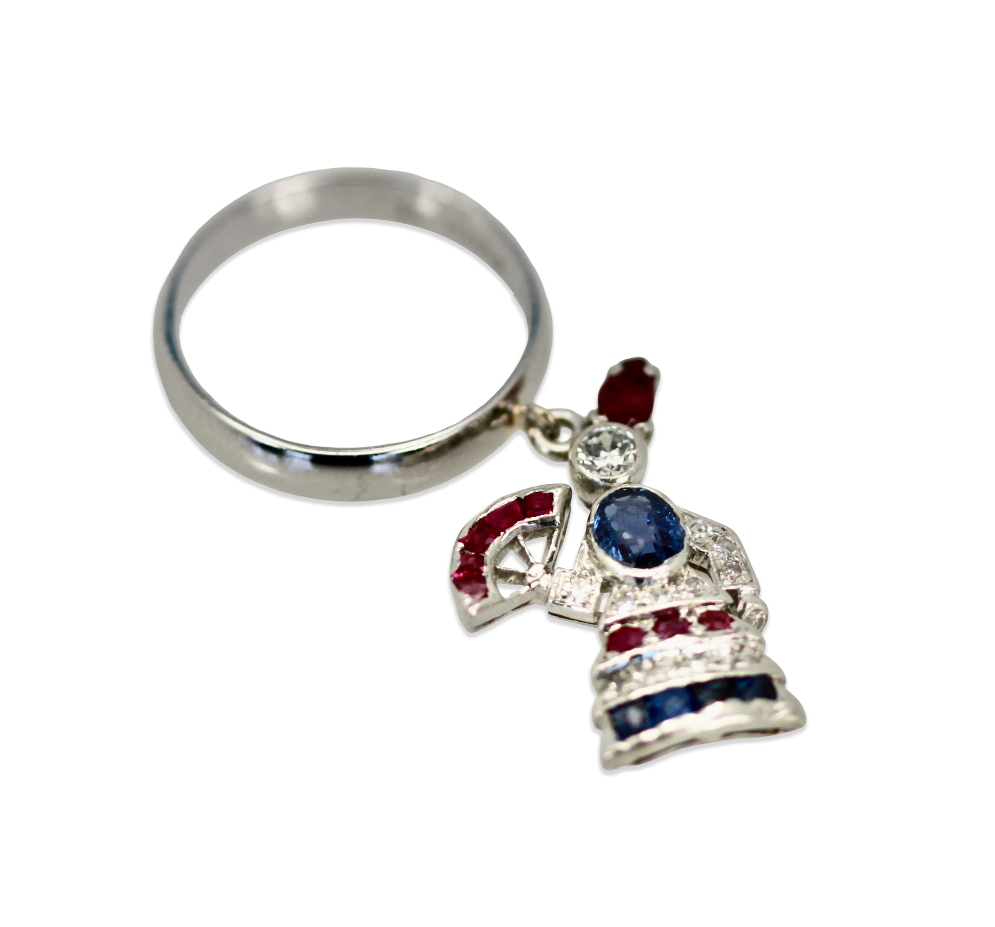 Art Deco Platinum Charm on Ring