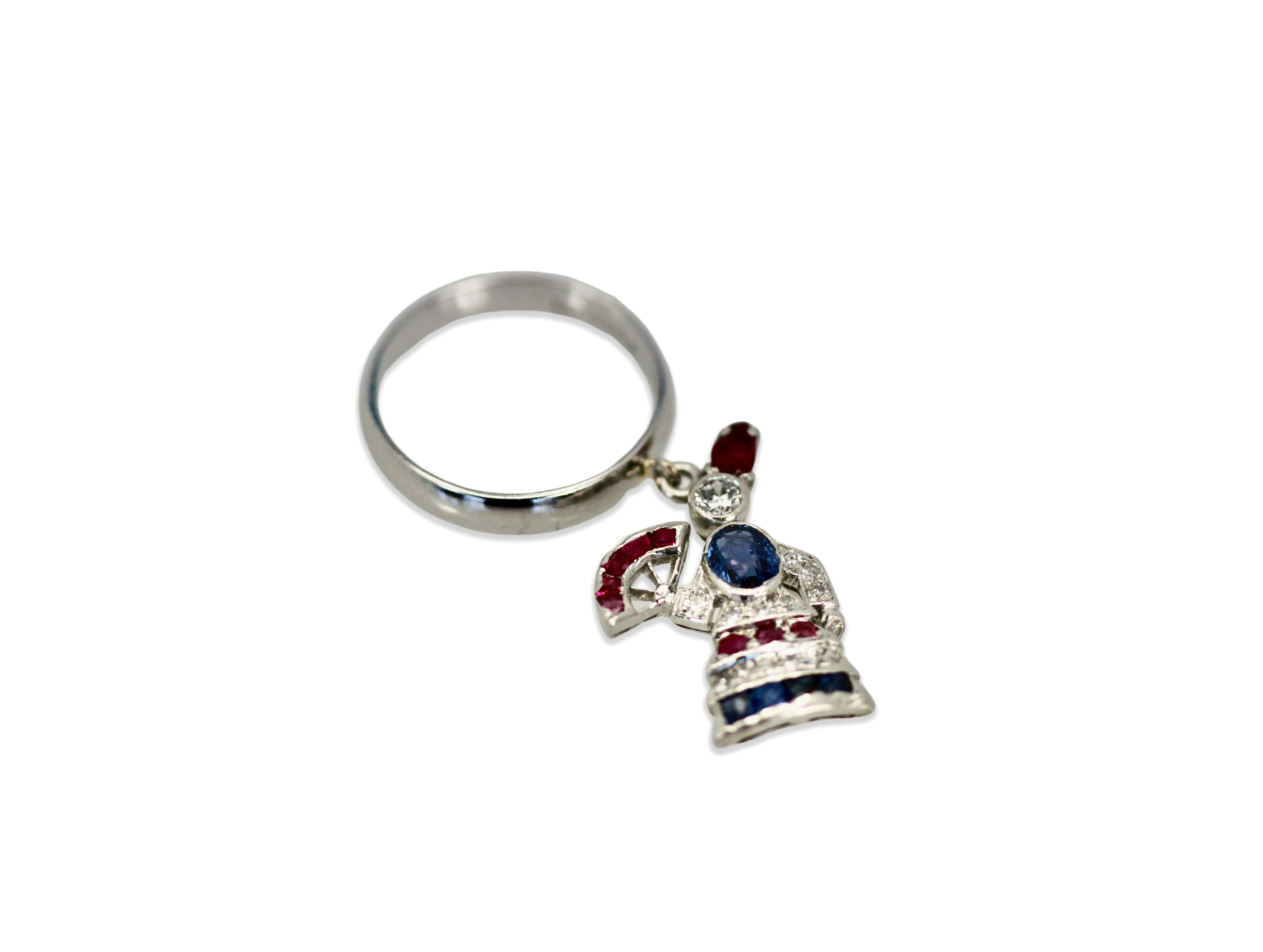 Art Deco Platinum Charm on Ring