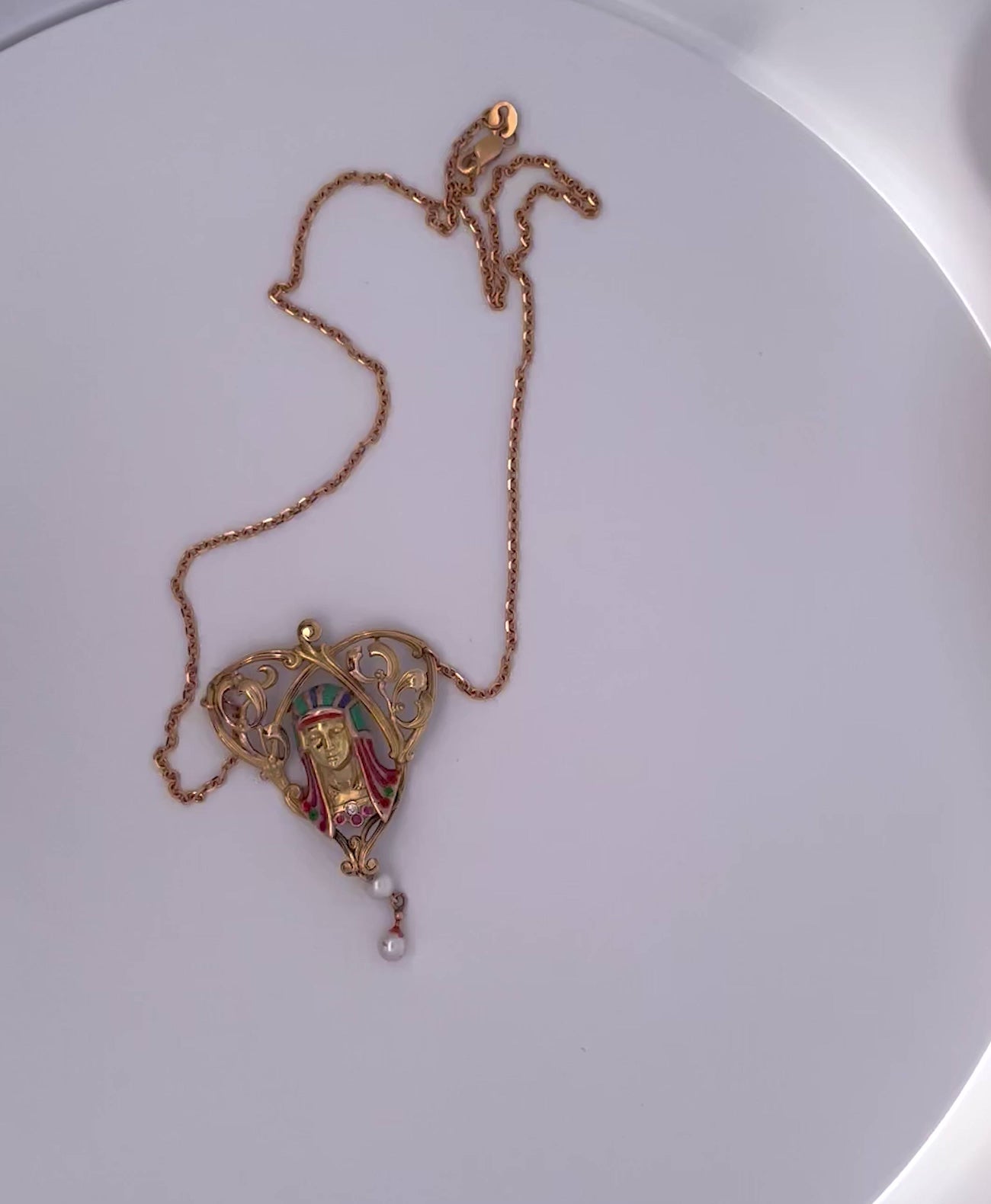 Egyptian Revival Enamel Necklace